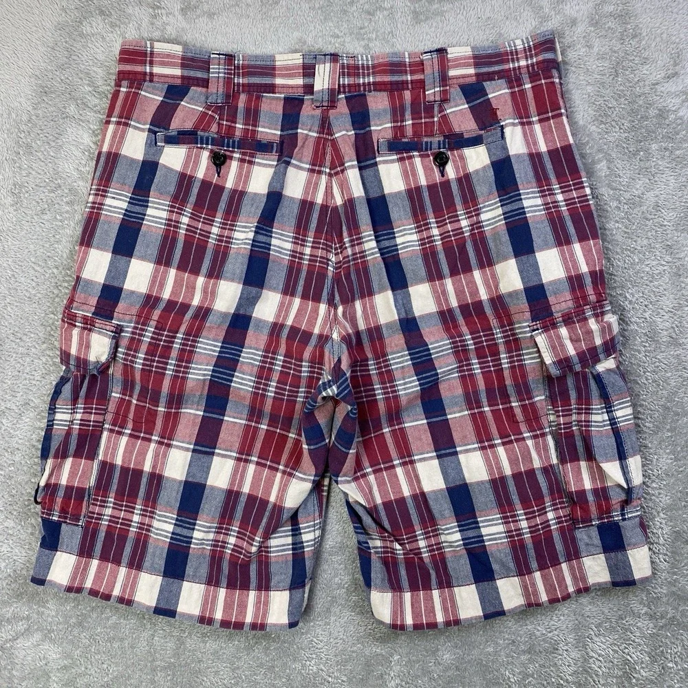 American Living Shorts Men Sz 36 Plaid Cargo 100% Cotton Ralph Lauren Golf Beach
